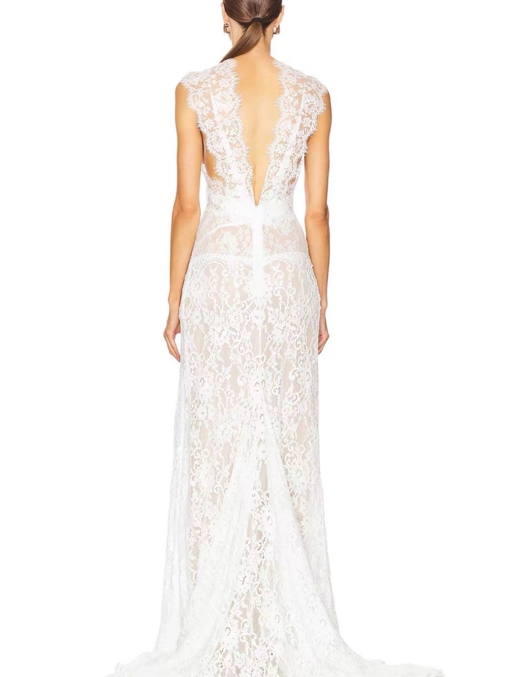 NWOT Bronx and Banco Naia Lace White Cutout Maxi Dress Bridal Gown Collection - Picture 2 of 6